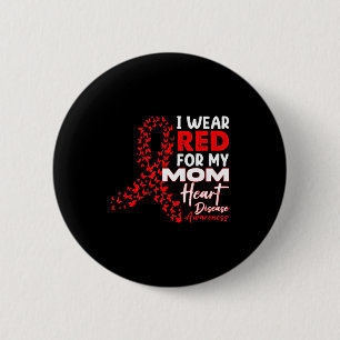 Badge Rond 5 Cm Je Porte Du Rouge Pour Ma Mère Mois De La Sensibil