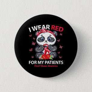 Badge Rond 5 Cm Je Porte Du Rouge Pour Mes Patients Sensibilisatio