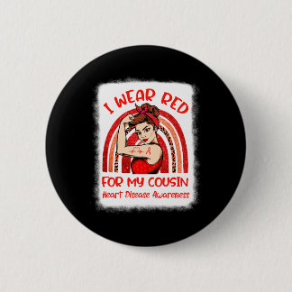 Badge Rond 5 Cm Je Porte Du Rouge Pour Mon Cousin Cardiopathie M S