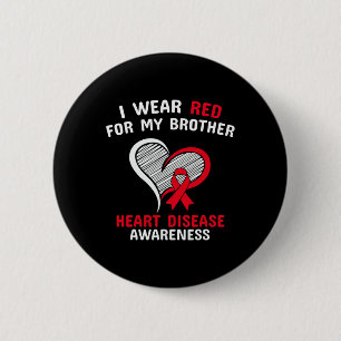 Badge Rond 5 Cm Je Porte Du Rouge Pour Mon Frère Sensibilisation A