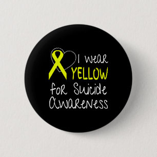 Badge Rond 5 Cm Je Porte Du Ruban Jaune Pour Sensibiliser Au Suici