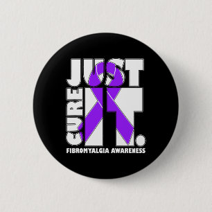 Badge Rond 5 Cm Je Porte Du Ruban Purple Fibromyalgie Sensibilisat