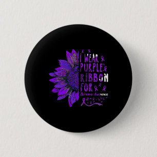 Badge Rond 5 Cm Je Porte Du Ruban Violet Pour La Sensibilisation À