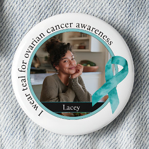Badge Rond 5 Cm Je porte du sarcelle pour la sensibilisation au ca