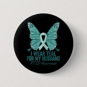 Badge Rond 5 Cm Je Porte Du Turquoise Pour La Sensibilisation Au S