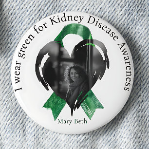 Badge Rond 5 Cm Je porte du vert pour la photo de sensibilisation 