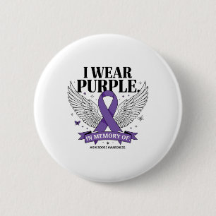 Badge Rond 5 Cm Je porte du violet en mémoire de mon fils Sensibil