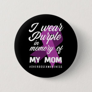 Badge Rond 5 Cm Je Porte Du Violet En Mémoire Pour Mon Mère Surdos