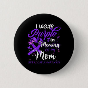 Badge Rond 5 Cm Je Porte Du Violet En Mémoire Pour Mon Mère Surdos