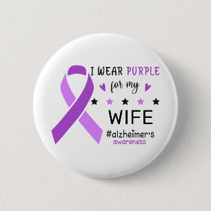 Badge Rond 5 Cm Je Porte du Violet pour la Journée de Sensibilisat