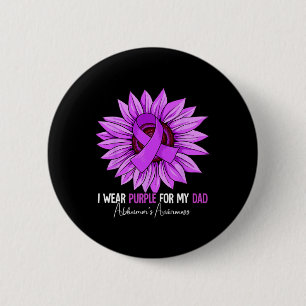 Badge Rond 5 Cm Je porte du violet pour la sensibilisation à la ma