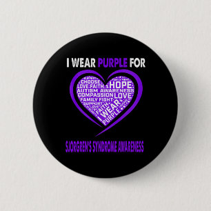 Badge Rond 5 Cm Je porte du violet pour la sensibilisation à l'ané