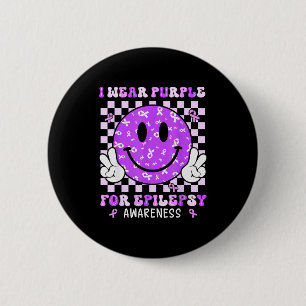 Badge Rond 5 Cm Je porte du violet pour la sensibilisation à l'épi