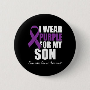 Badge Rond 5 Cm Je Porte Du Violet Pour Mon Fils Accordéo Cancer P