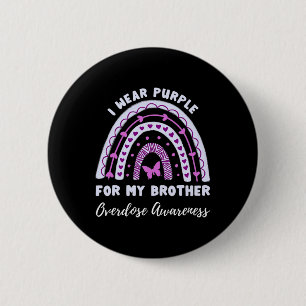 Badge Rond 5 Cm Je Porte Du Violet Pour Mon Frère De Sensibilisati