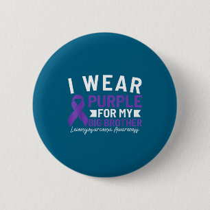 Badge Rond 5 Cm Je porte du violet pour mon grand frère atteint de