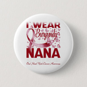 Badge Rond 5 Cm Je Porte La Bourgogne Pour Mon Cancer De La Tête O