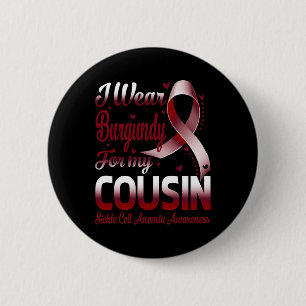 Badge Rond 5 Cm Je Porte La Bourgogne Pour Mon Cousin Anémie Cellu
