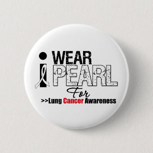 Badge Rond 5 Cm Je porte la perle pour la conscience de cancer de