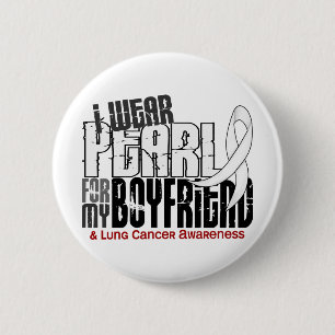 Badge Rond 5 Cm Je porte la perle pour mon cancer de poumon de