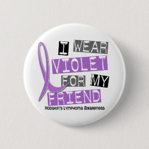 Badge Rond 5 Cm Je porte la violette pour ma lymphogranulomatose