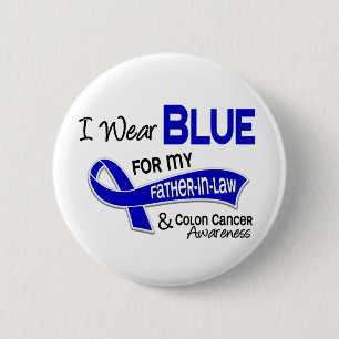 Badge Rond 5 Cm Je porte le bleu pour mon cancer du colon du