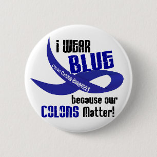 Badge Rond 5 Cm Je porte le bleu pour notre CANCER DU COLON