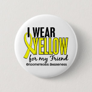 Badge Rond 5 Cm Je porte le jaune pour ma endométriose de l'ami 1