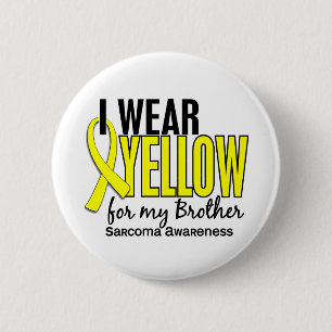Badge Rond 5 Cm Je porte le jaune pour mon sarcome du frère 10