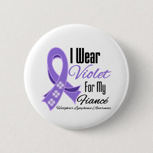 Badge Rond 5 Cm Je porte le Lymphome Fiancé de Violet Hodgkin