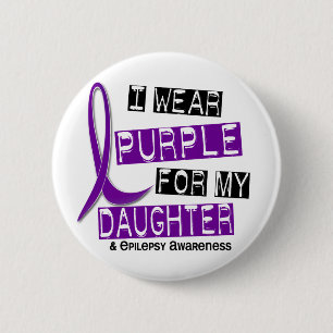 Badge Rond 5 Cm Je porte le pourpre pour ma épilepsie de la fille