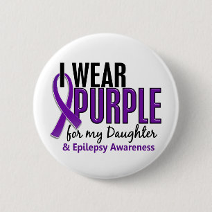 Badge Rond 5 Cm Je porte le pourpre pour ma épilepsie de la fille