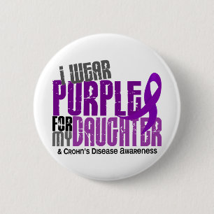 Badge Rond 5 Cm Je porte le pourpre pour ma maladie de Crohn de la
