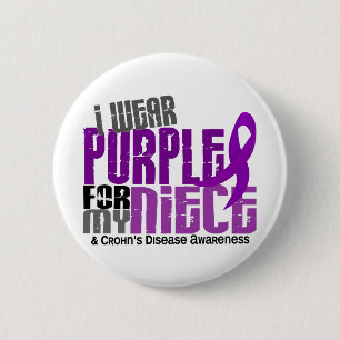 Badge Rond 5 Cm Je porte le pourpre pour ma maladie de Crohn de la