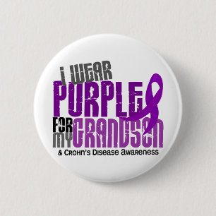 Badge Rond 5 Cm Je porte le pourpre pour ma maladie de Crohn du