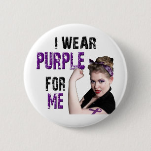 Badge Rond 5 Cm Je porte le pourpre pour MOI