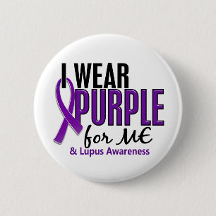 Badge Rond 5 Cm Je porte le pourpre pour MOI 10 lupus