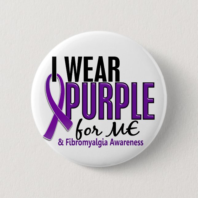 Badge Rond 5 Cm Je porte le pourpre pour MOI la fibromyalgie 10 (Devant)