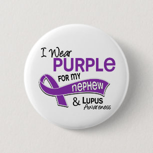 Badge Rond 5 Cm Je porte le pourpre pour mon lupus du neveu 42