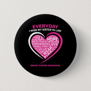 Badge Rond 5 Cm Je Porte Le Rose En Mémoire Soeur En Droit Cancer