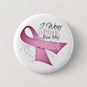 Badge Rond 5 Cm Je porte le rose pour ma conscience de cancer du