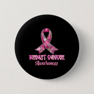 Badge Rond 5 Cm Je Porte Le Rose Pour Ma Tante Patchwork Ribbon Br