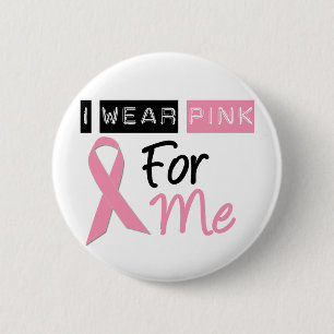 Badge Rond 5 Cm Je porte le rose pour moi