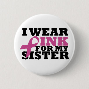 Badge Rond 5 Cm Je porte le rose pour mon bouton de ruban de rose