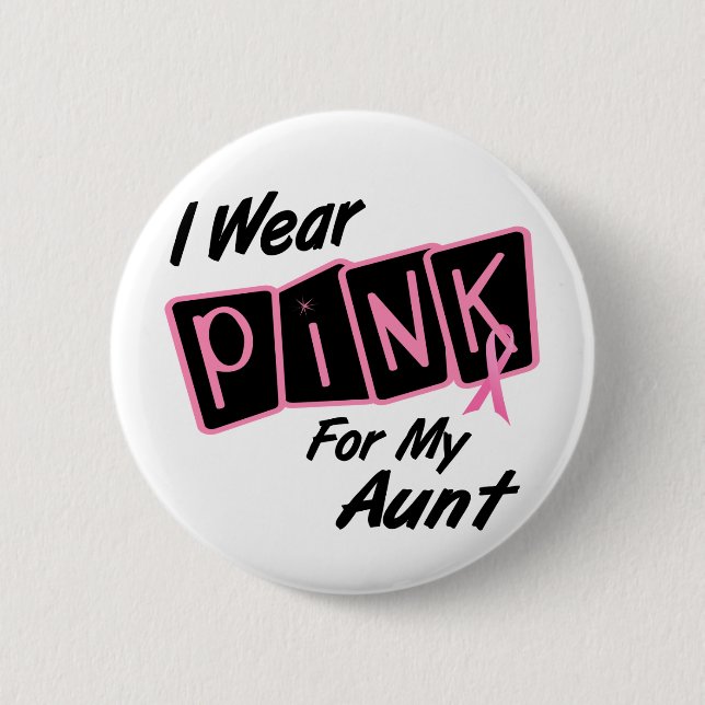 Badge Rond 5 Cm Je porte le rose pour mon T-shirts de tante 8 (Devant)