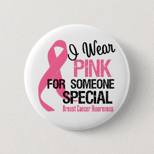 Badge Rond 5 Cm Je porte le rose pour quelqu'un spécial