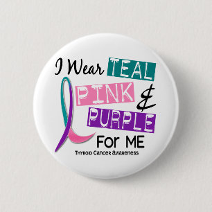 Badge Rond 5 Cm Je porte le ruban de cancer de la thyroïde pour