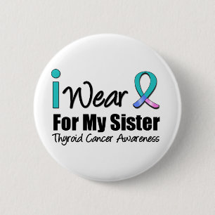 Badge Rond 5 Cm Je porte le ruban de cancer de la thyroïde pour m