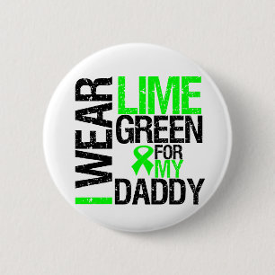 Badge Rond 5 Cm Je porte le ruban de vert de chaux pour mon