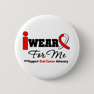 Badge Rond 5 Cm Je porte le ruban oral de Cancer pour moi